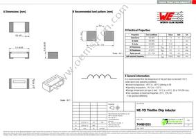 744901015 Datasheet Cover