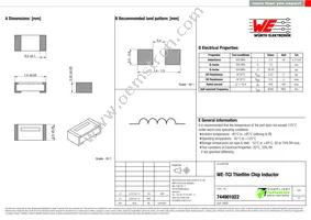 744901022 Datasheet Cover