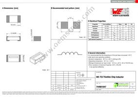 744901047 Datasheet Cover