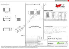 744901115 Datasheet Cover