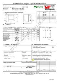 7491181012 Datasheet Cover