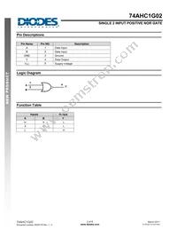 74AHC1G02W5-7 Datasheet Page 2