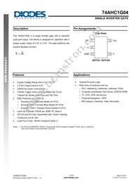 74AHC1G04W5-7 Datasheet Cover