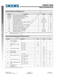 74AHC1G04W5-7 Datasheet Page 3