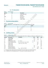 74AHC1G125GV-Q100H Datasheet Page 3