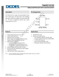 74AHC1G125W5-7 Datasheet Cover