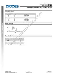 74AHC1G125W5-7 Datasheet Page 2