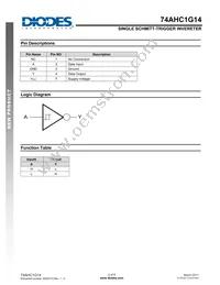 74AHC1G14W5-7 Datasheet Page 2