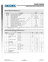 74AHC1GU04W5-7 Datasheet Page 3