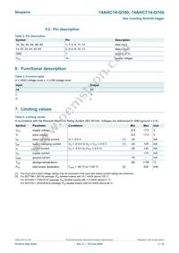 74AHCT14BQ-Q100 Datasheet Page 3