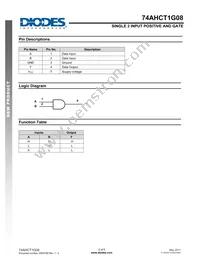 74AHCT1G08SE-7 Datasheet Page 2