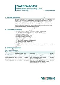 74AHCT240BQ-Q100X Datasheet Cover