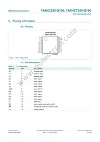 74AHCT259PW-Q100J Datasheet Page 4