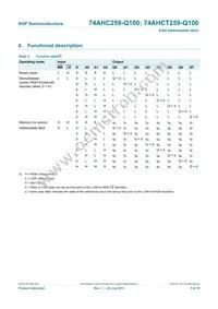 74AHCT259PW-Q100J Datasheet Page 5