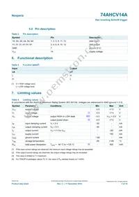 74AHCV14APWJ Datasheet Page 3