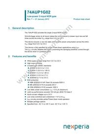 74AUP1G02GS Datasheet Cover