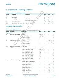 74AUP1G04GV-Q100H Datasheet Page 4