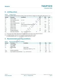 74AUP1G16GFH Datasheet Page 4