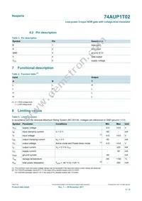74AUP1T02GWH Datasheet Page 3