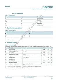 74AUP1T04GWH Datasheet Page 3