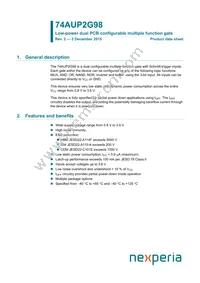 74AUP2G98DPJ Datasheet Cover