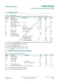 74AVC16T245BQ Datasheet Page 7