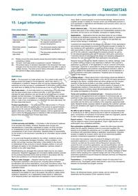 74AVC20T245BX Datasheet Page 21