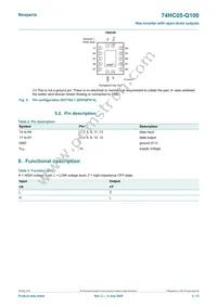 74HC05PW-Q100 Datasheet Page 3