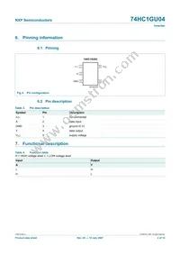 74HC1GU04GW Datasheet Page 3