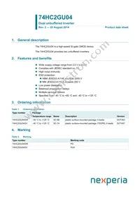 74HC2GU04GV Datasheet Cover