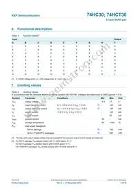 74HC30N Datasheet Page 4