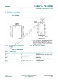 74HC573PW/AUJ Datasheet Page 4