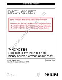 74HCT161PW Datasheet Cover