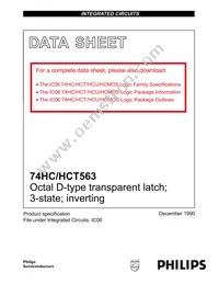 74HCT563D Datasheet Cover