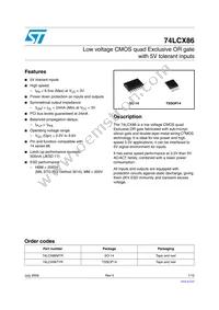 74LCX86TTR Datasheet Cover