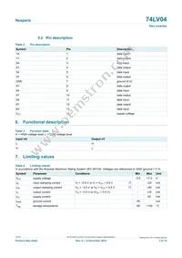 74LV04D/AUJ Datasheet Page 3