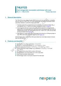 74LV123D/AUJ Datasheet Cover