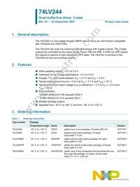 74LV244N Datasheet Cover