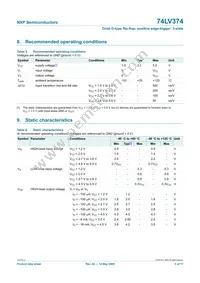 74LV374PW Datasheet Page 5