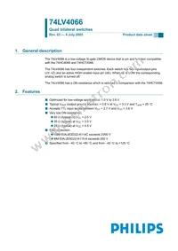 74LV4066N Datasheet Cover