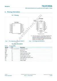 74LVC595AD Datasheet Page 4