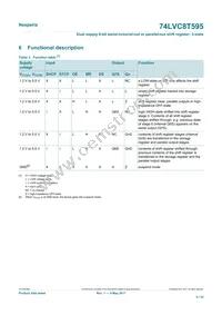 74LVC8T595PWJ Datasheet Page 5