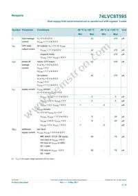 74LVC8T595PWJ Datasheet Page 9