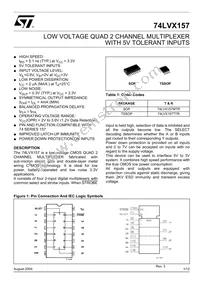 74LVX157MTR Datasheet Cover