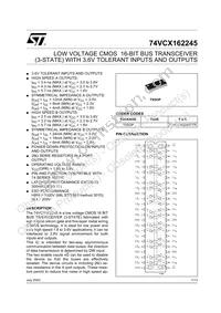 74VCX162245TTR Datasheet Cover