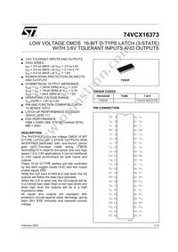 74VCX16373TTR Datasheet Cover