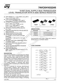 74VCXH1632245TTR Datasheet Cover