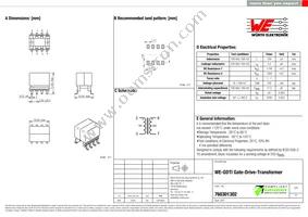 760301302 Datasheet Cover