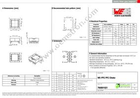 760801021 Datasheet Cover