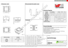 760801031 Datasheet Cover